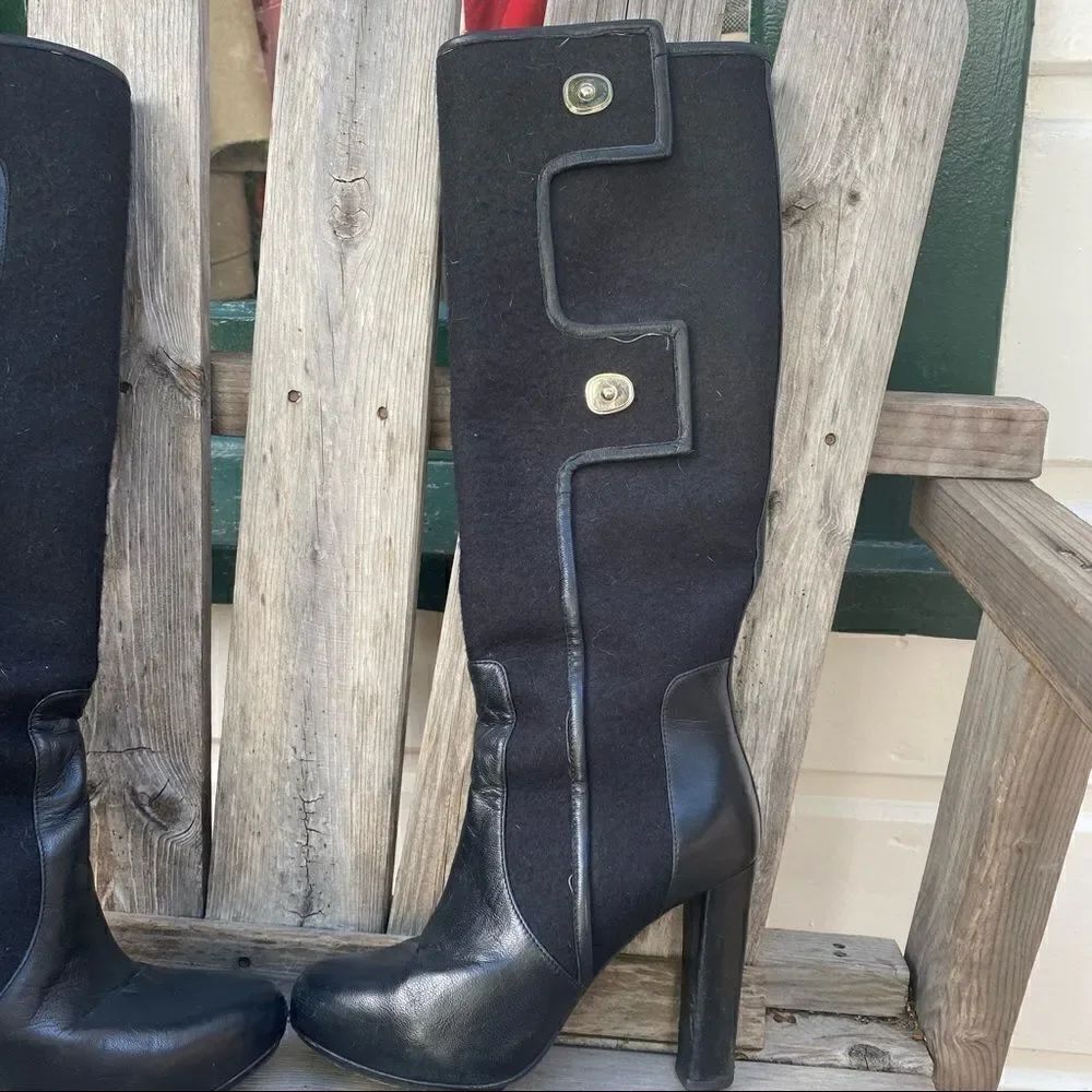 Balenciaga tall wool black boots size EU 36